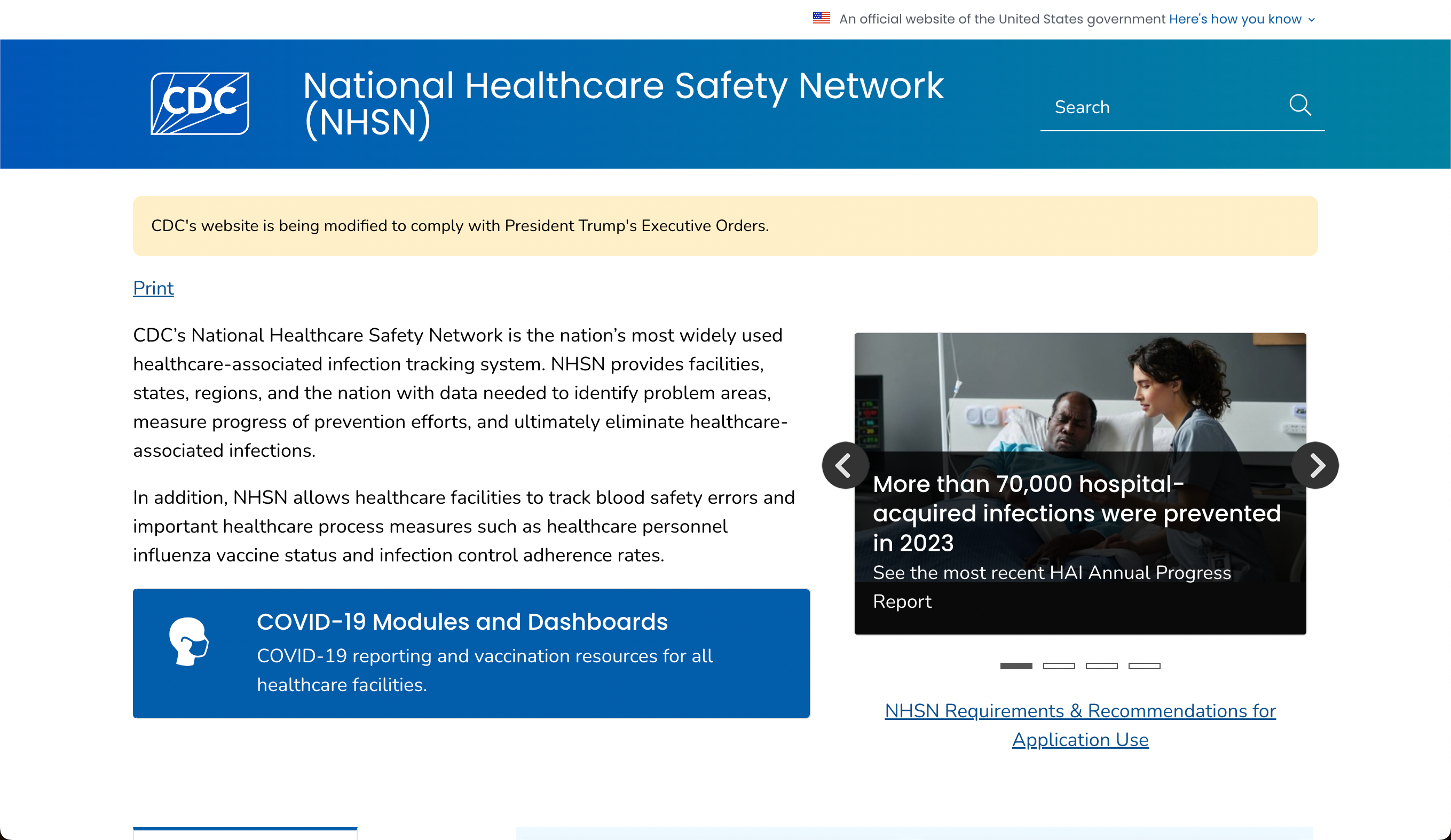 Centers for Disease Control & Prevention — NHSN website